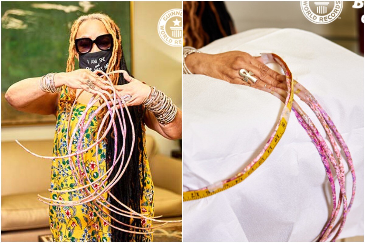 US Woman Sets Guinness World Record For Longest Fingernails With Combined  Length Of 42 Feet